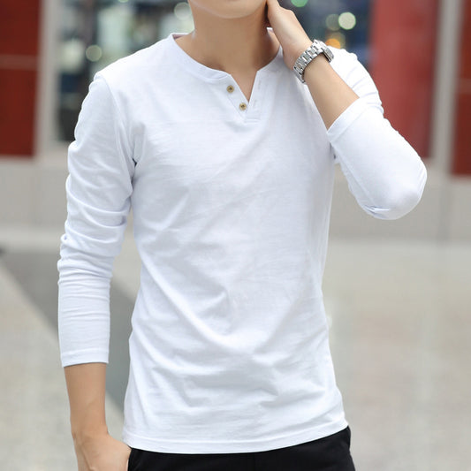 New Long Sleeve Autumn Linen T Shirts Male Casual Men Top