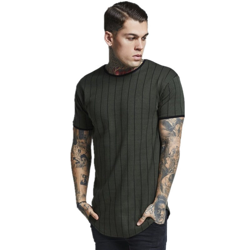 T-shirt men's striped print T-shirt