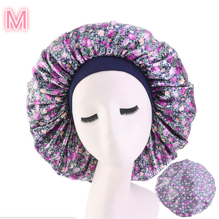 Beauty print Satin silk Bonnet sleep night cap