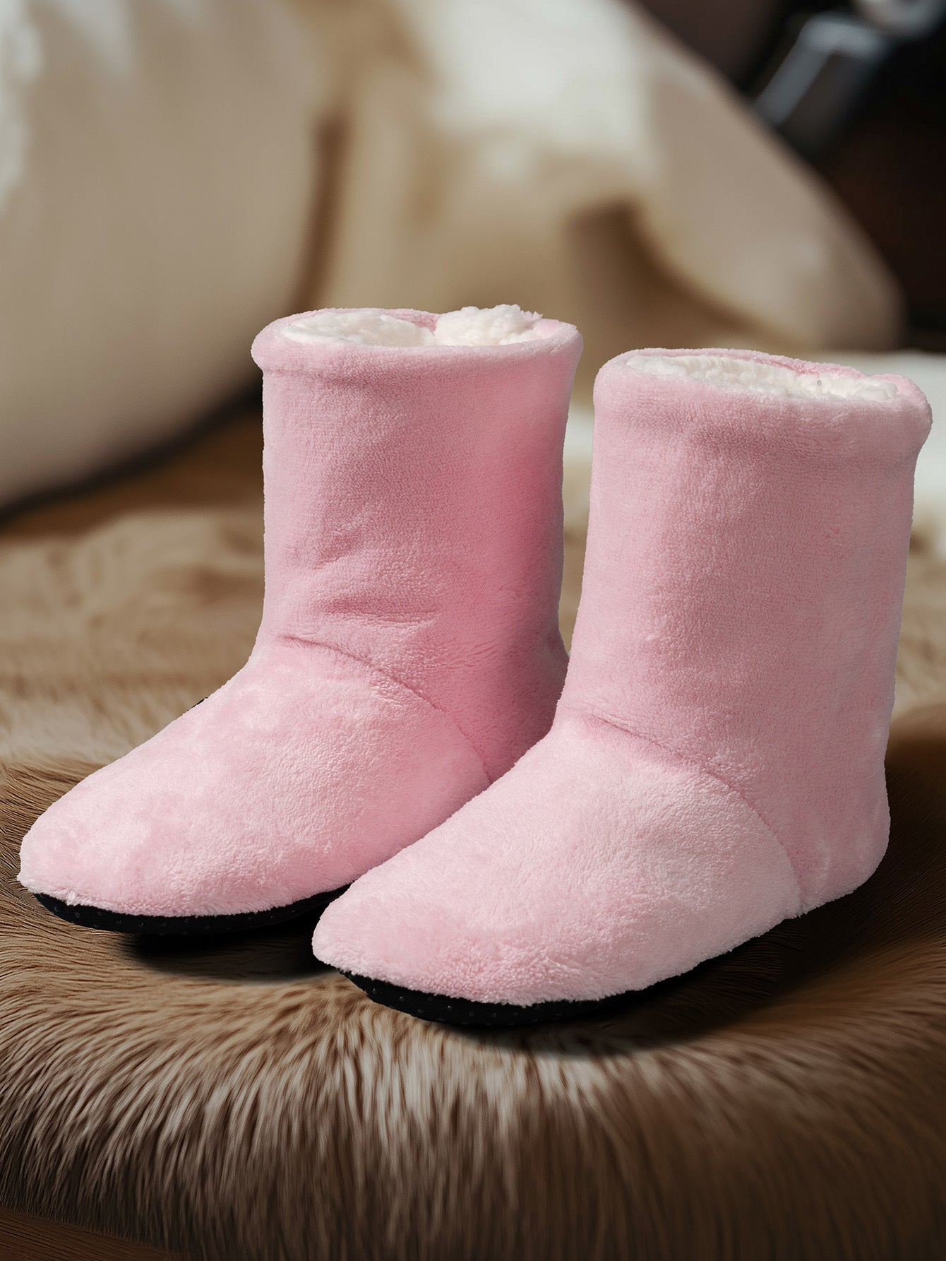 Thickened Fleece-lined Warm Floor Boots Mid-calf